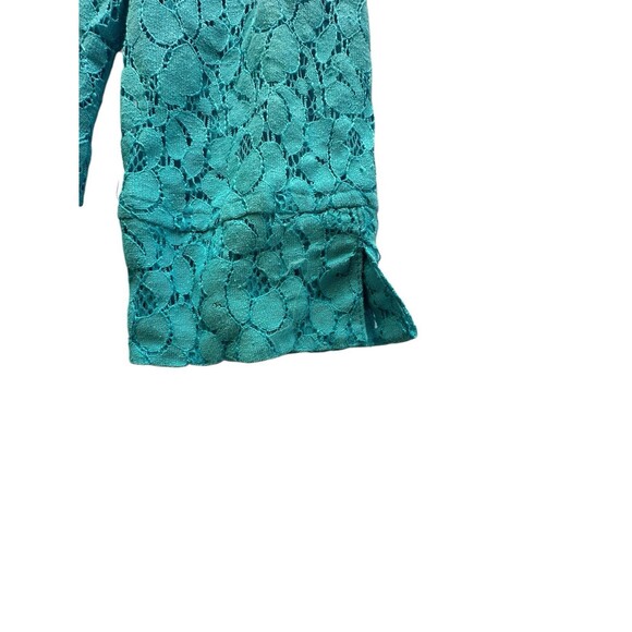 Valerie Stevens Women’s Size S Beautiful Dressy Aqua Blue Soft Lace Top NWT - Picture 5 of 8